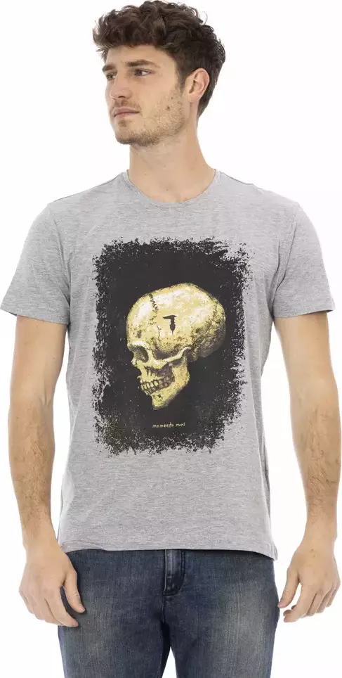 Gray Cotton Men T-Shirt