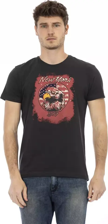Black Cotton Men T-Shirt