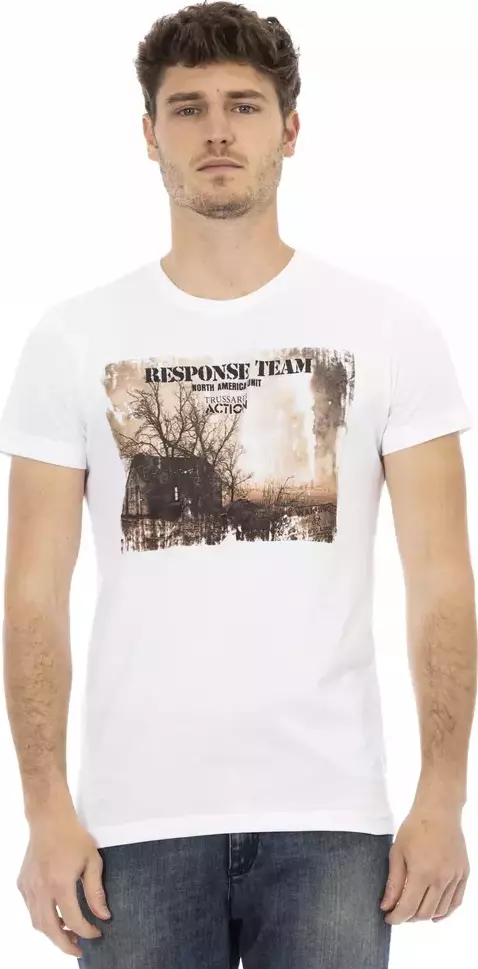 White Cotton Men's T-Shirt