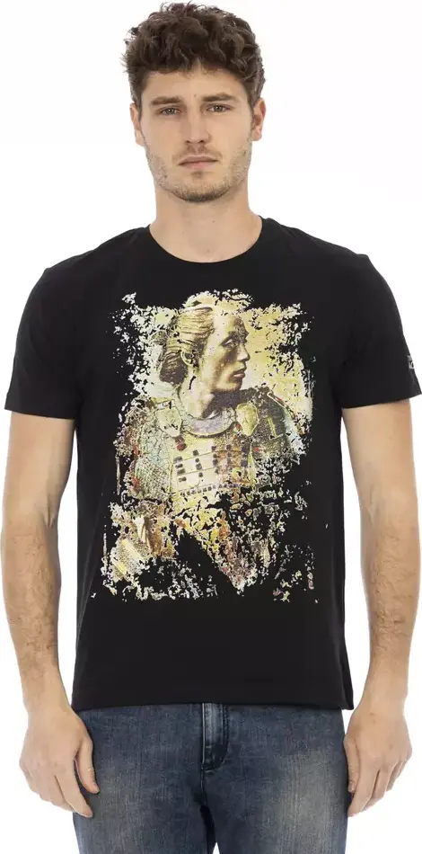 Black Cotton Men T-Shirt