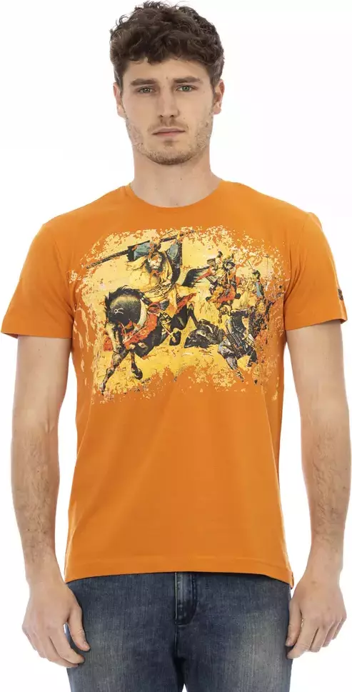 "Orange Cotton Men T-Shirt"