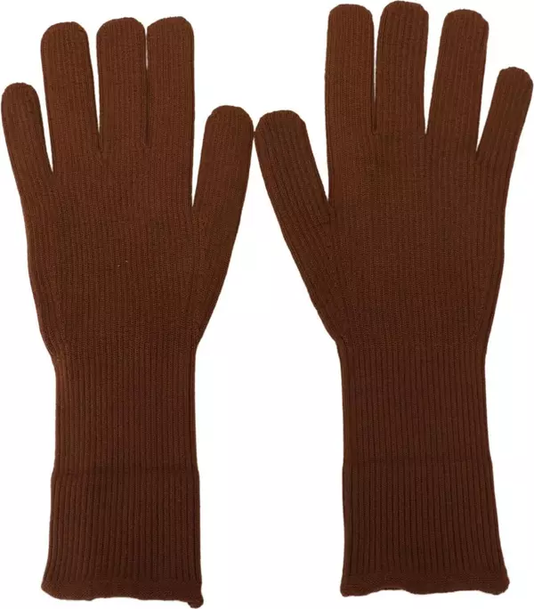 Brown Cashmere Knitted Hands Mitten Mens Gloves