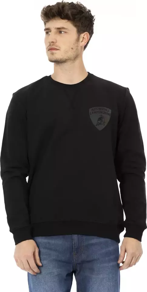 Black Cotton Men Sweater