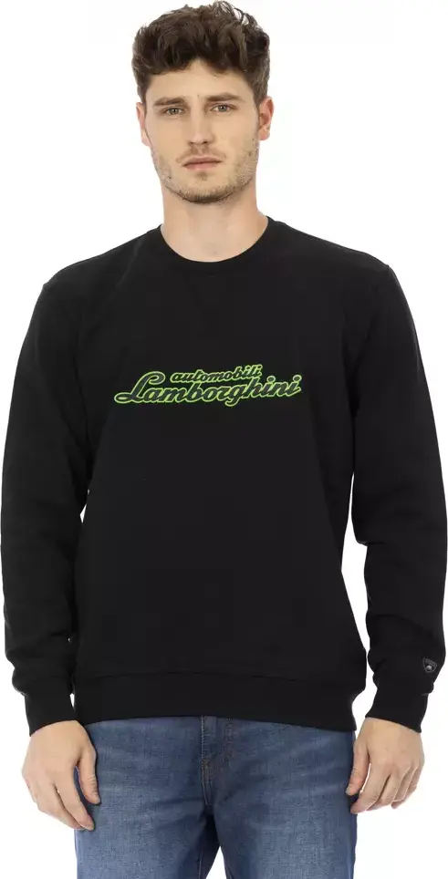 Black Cotton Men's Sweater