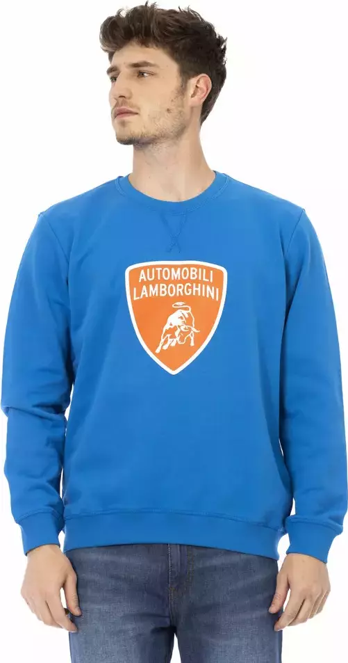 Blue Cotton Men Sweater