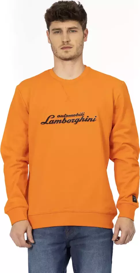 Orange Cotton Men's Sweater