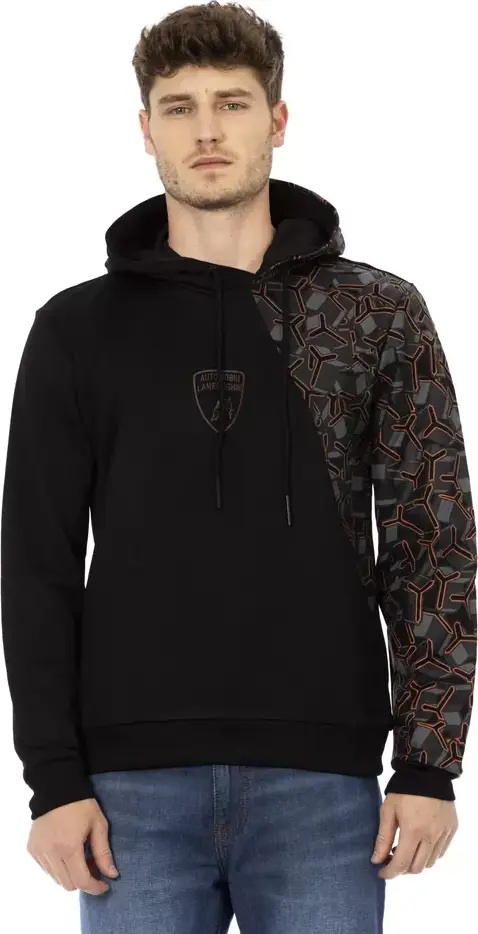 Black Cotton Men's Hoodie