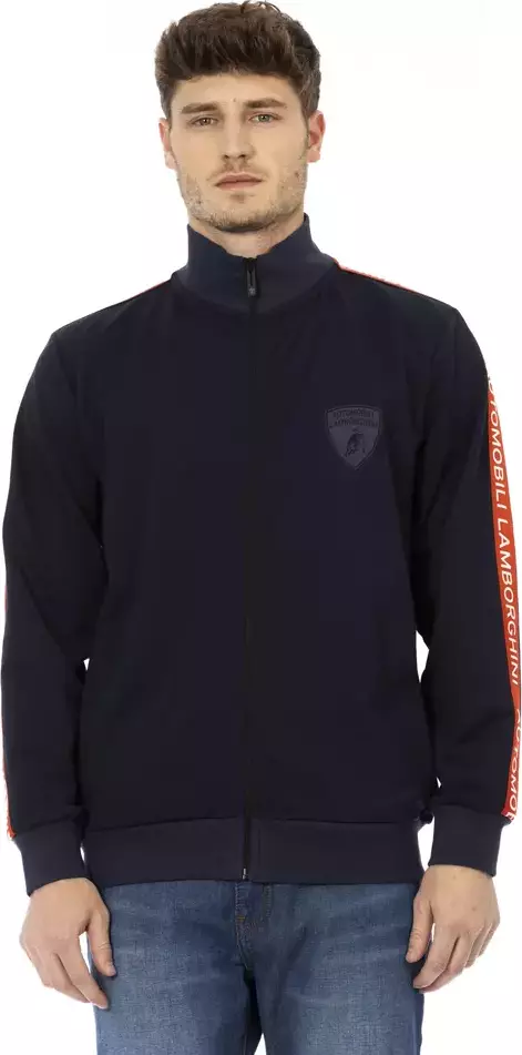Blue Polyester Men Sweatshirt