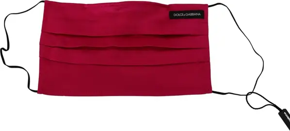 Red Cotton Pleated Elastic Ear Strap One Size Face Mask