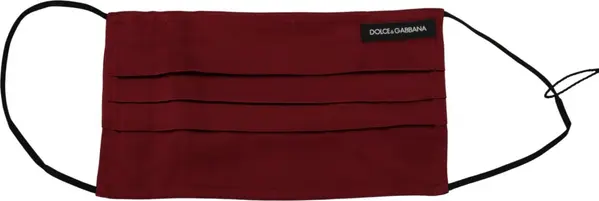 Maroon Silk Pleated Elastic Ear Strap One Size Face Mask