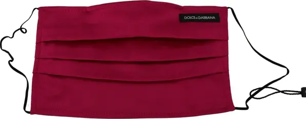 Maroon Silk Pleated Elastic Ear Strap One Size Face Mask