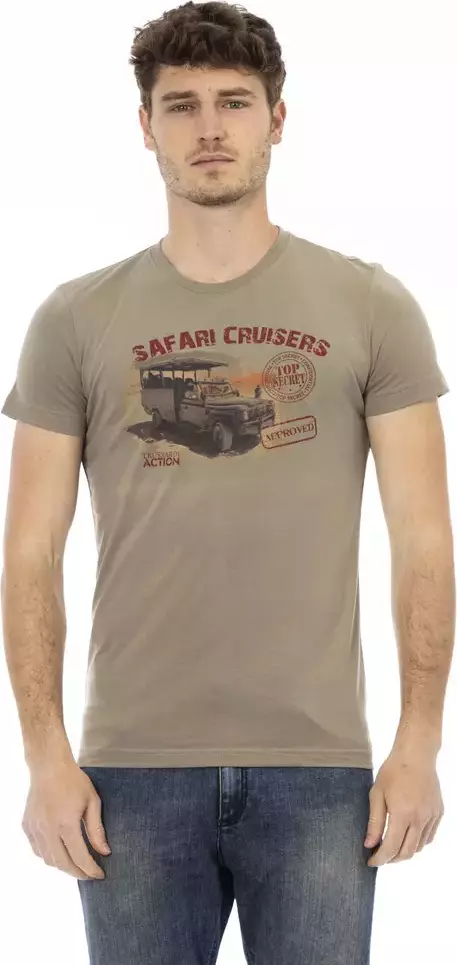 Green Cotton Men T-Shirt