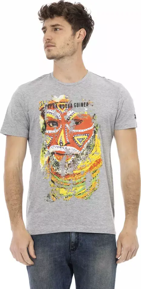 Gray Cotton Men T-Shirt