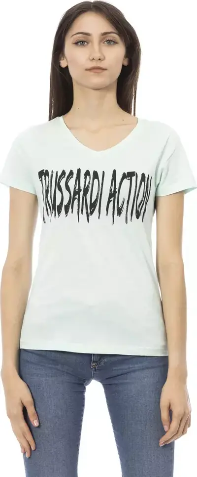 Light Blue Cotton Women Top