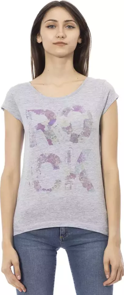 Gray Cotton Women T-Shirt