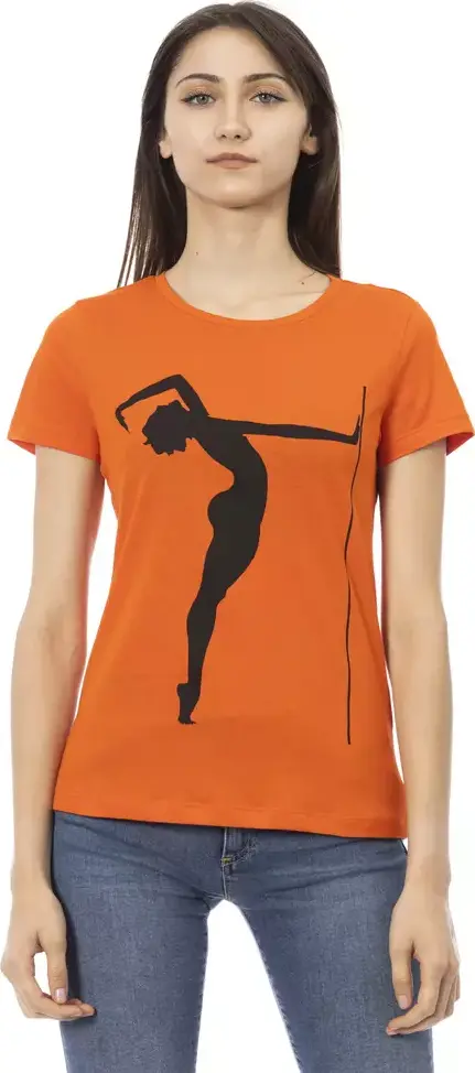 Orange Cotton Women T-Shirt
