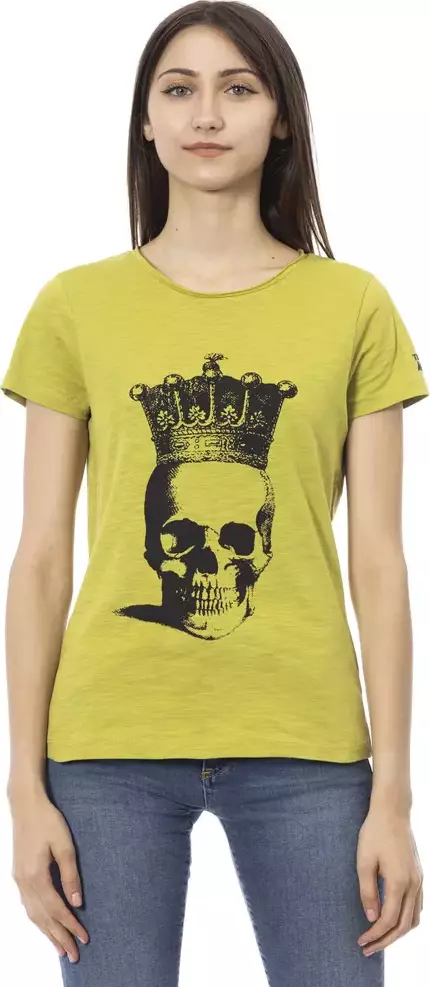 Green Cotton Women T-Shirt