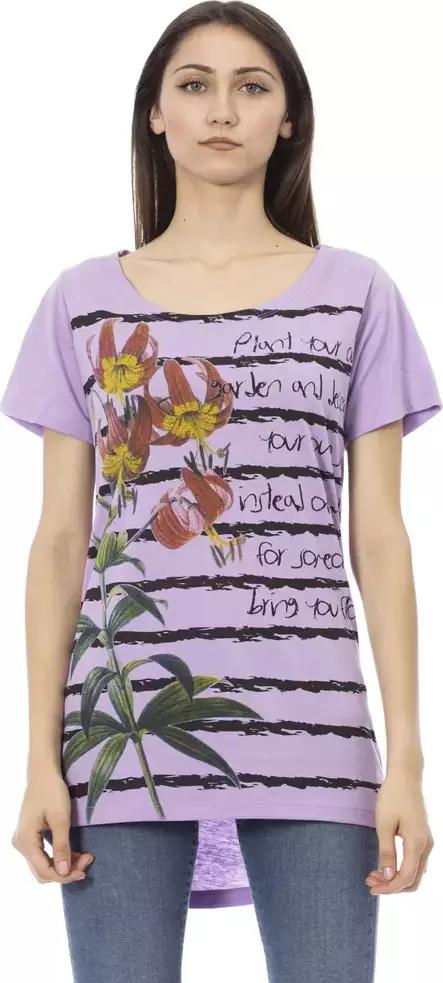 Purple Cotton Women T-Shirt