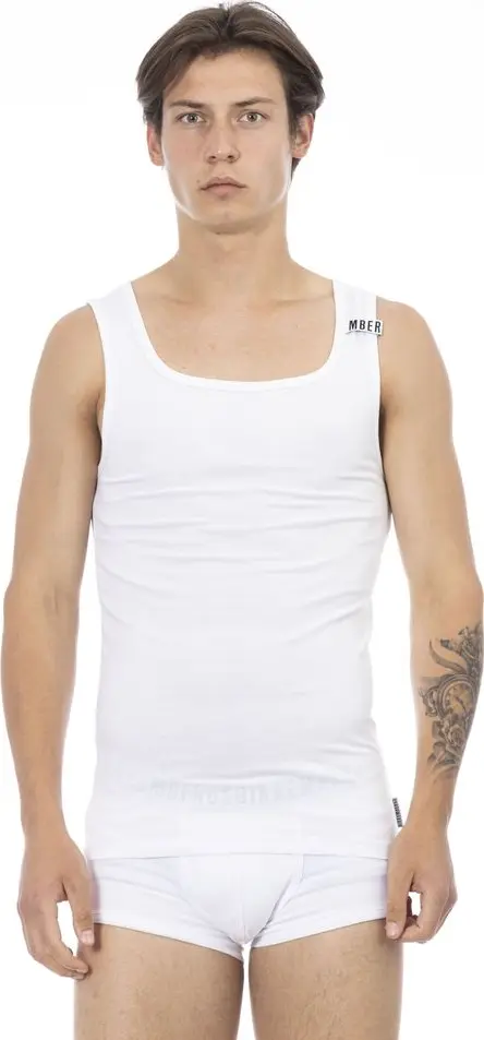 White Cotton Mens Tank Top