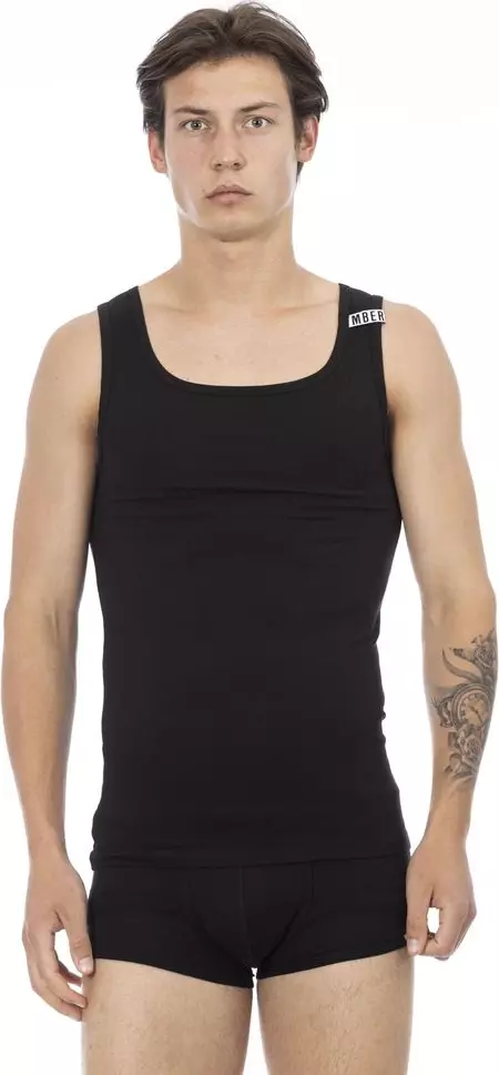 Black Cotton Men's Tank Top