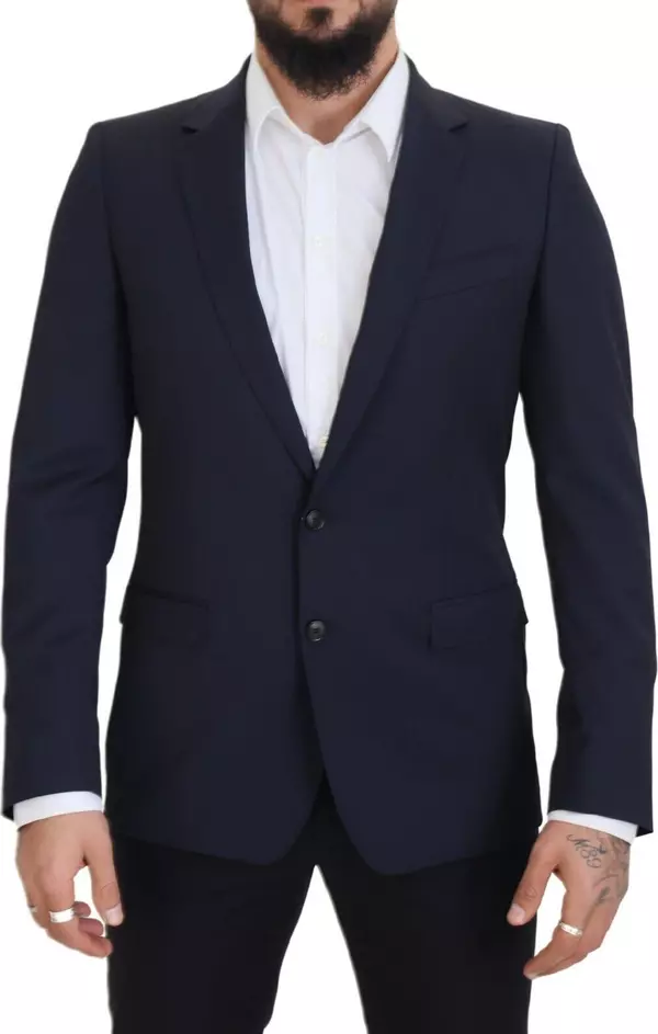 Dark Blue Wool Single Breasted MARTINI Blazer