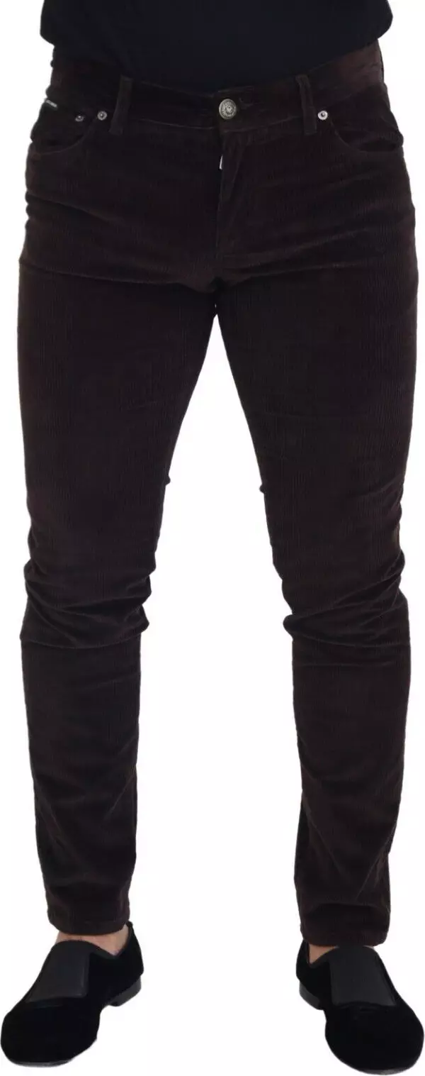 Brown Corduroy Men Casual Trouser Pants