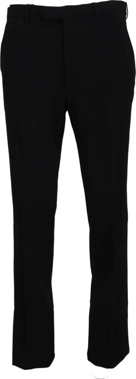 Black Straight Fit Men Formal Trousers Pants