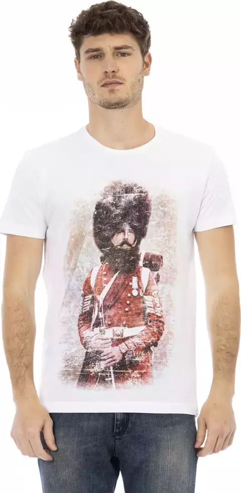 White Cotton Men T-Shirt