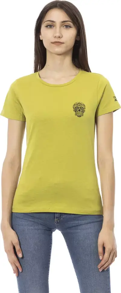 Green Cotton Women T-Shirt