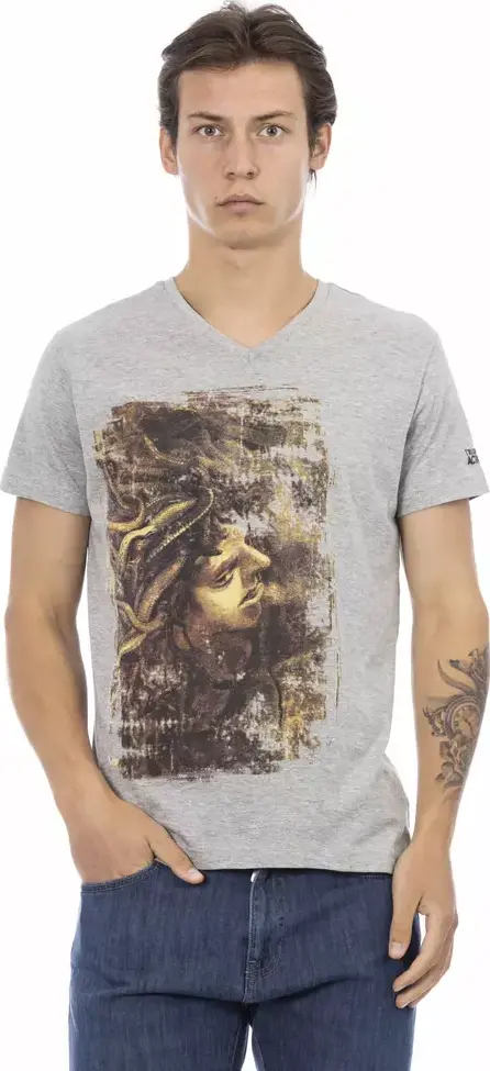 Gray Cotton Men T-Shirt