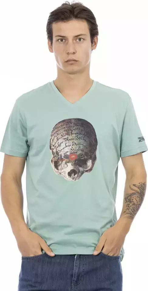 Green Cotton Men T-Shirt