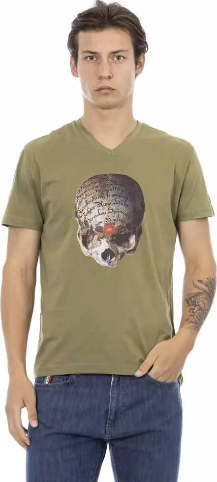 Green Cotton Men T-Shirt