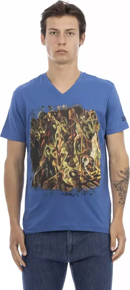 Blue Cotton Men's T-Shirt