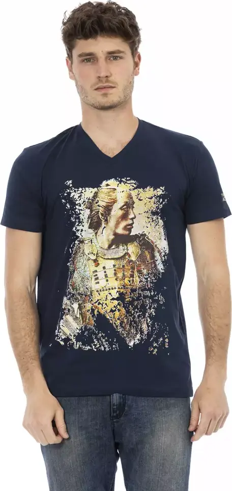 Blue Cotton Men's T-Shirt