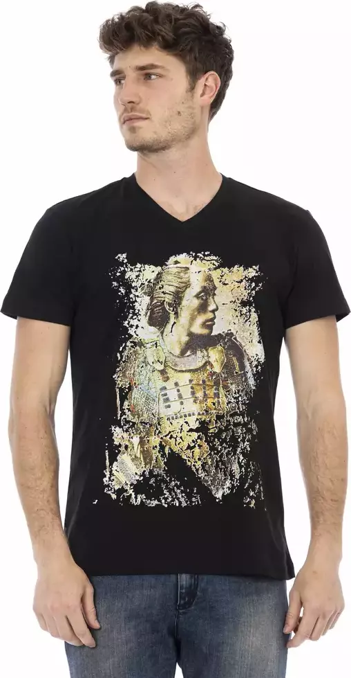 Black Cotton Men T-Shirt