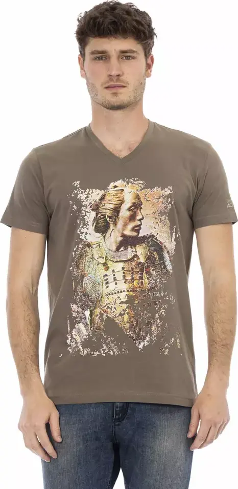 Brown Cotton Men T-Shirt