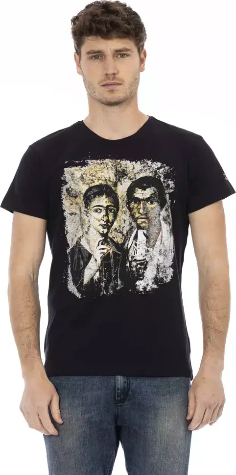 Black Cotton Men T-Shirt
