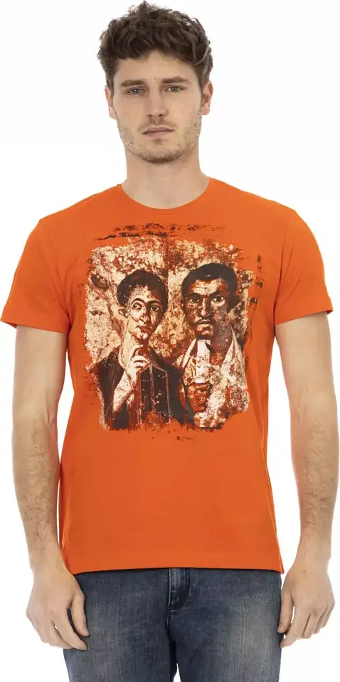 Orange Cotton Men T-Shirt