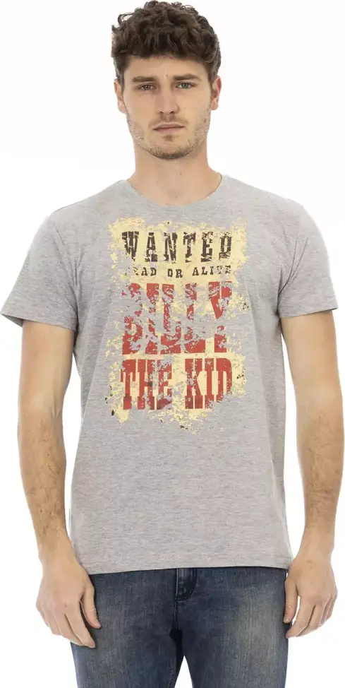 Gray Cotton Men T-Shirt