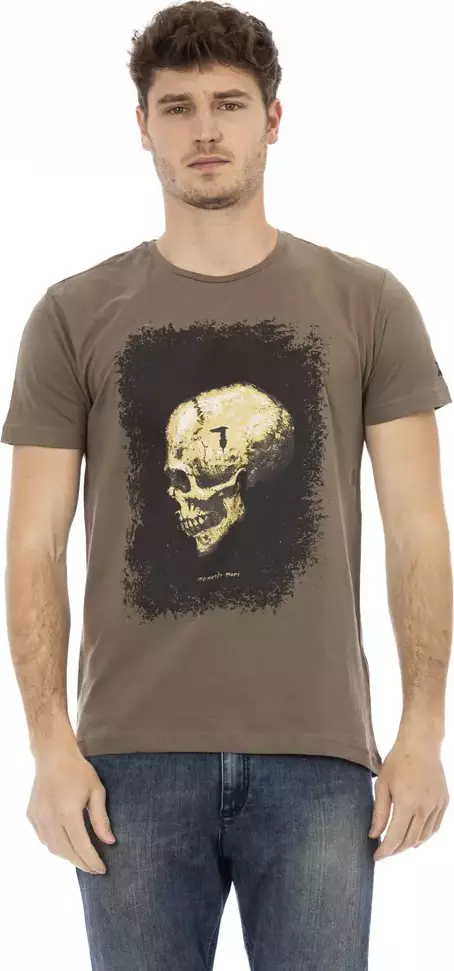 Brown Cotton Men T-Shirt