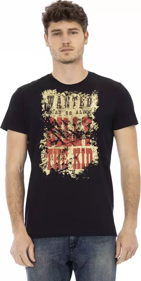 Black Cotton Men T-Shirt