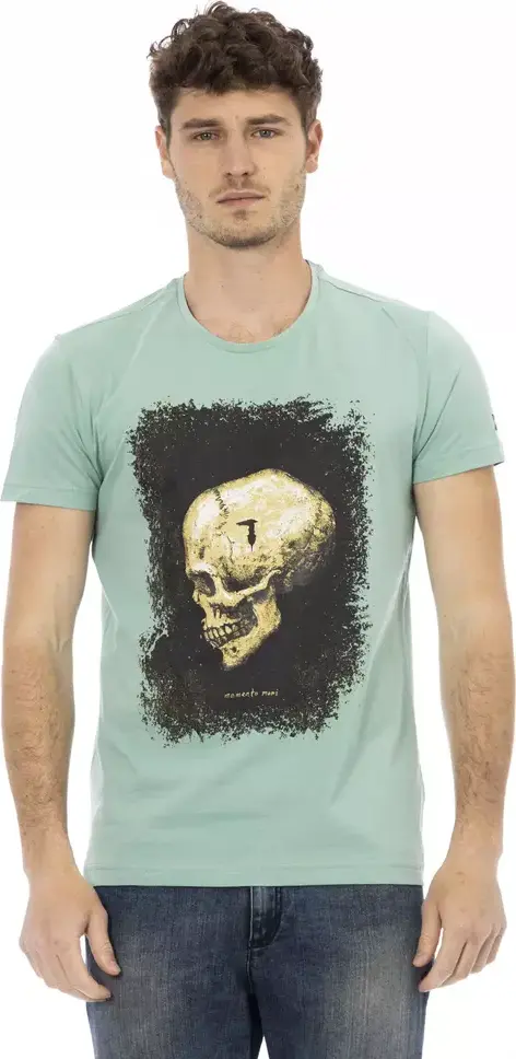 Green Cotton Men T-Shirt