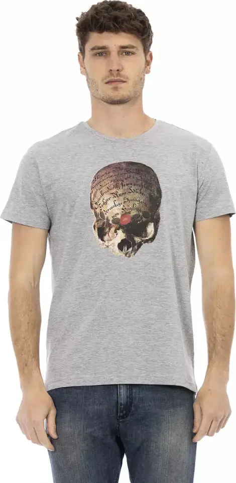 Gray Cotton Men T-Shirt