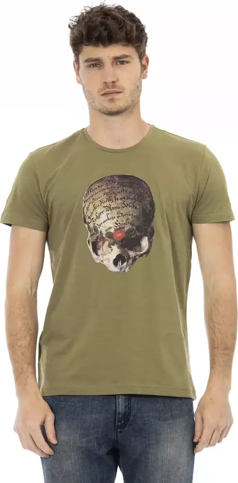 Green Cotton Men T-Shirt
