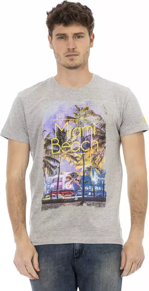Gray Cotton Men T-Shirt