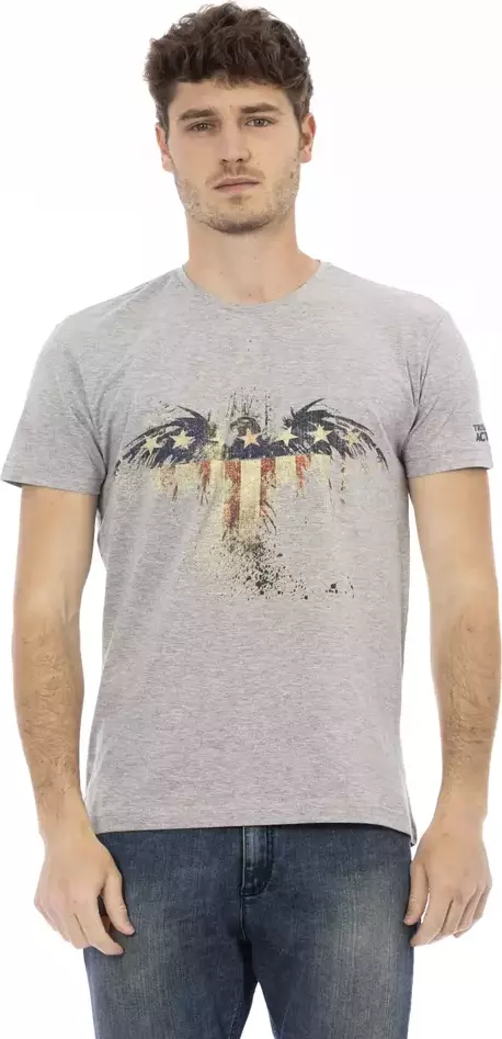 Gray Cotton Men T-Shirt