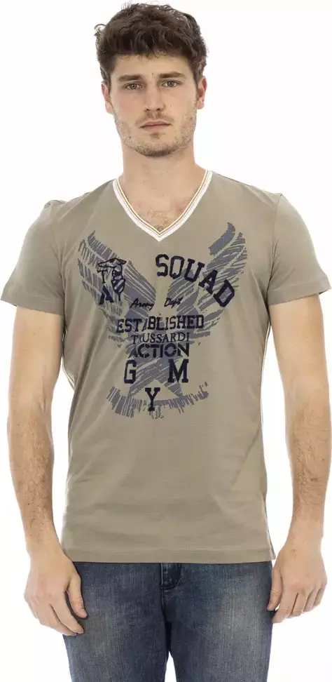 Green Cotton Men T-Shirt