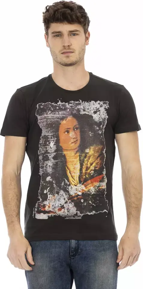 Black Cotton Men T-Shirt