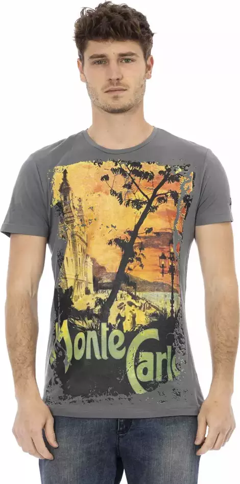 Gray Cotton Men T-Shirt
