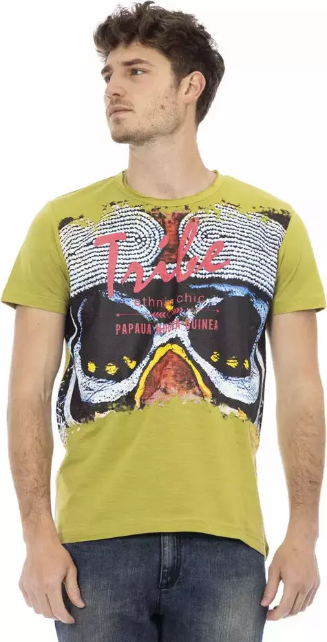 Green Cotton Men T-Shirt